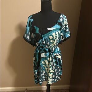 Multicolored Matty M Patterned Midi Dress